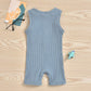 Iddolaka Newborn Summer Baby Boy Girl Sleveless Romper Bodysuit Jumpsuit Playsuit One Piece Outfit Clothes (A-Light Blue, 0-6 Mo