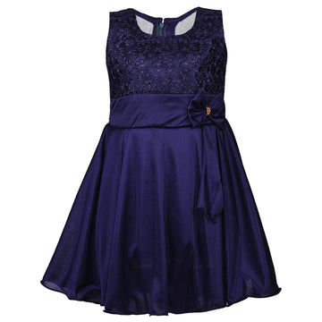 Wish Karo Baby Girls Dress Frock(Fe2644Nbnw_Navy Blue_612Mths)