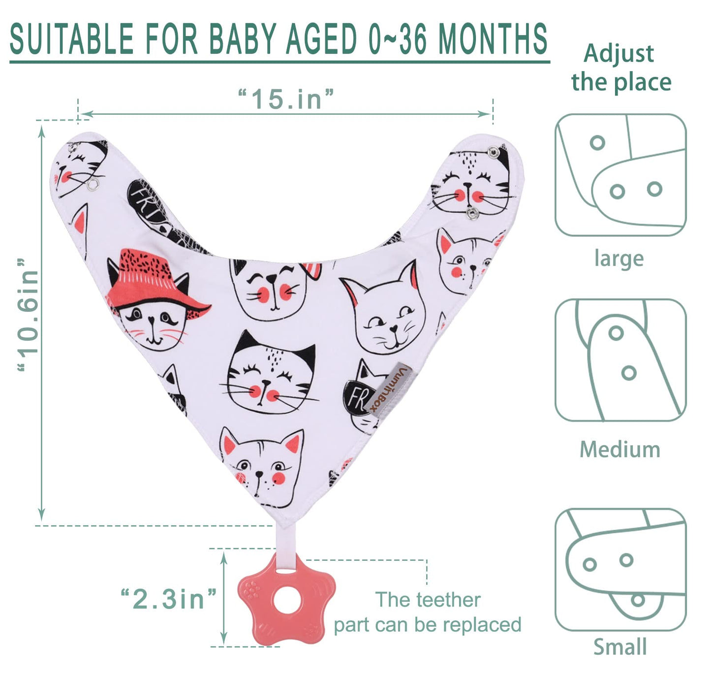 Vuminbox Baby Bandana Drool Bibs 6-Pack And Teething Toys 6-Pack Made With 100% Organic Cotton, Absorbent And Soft Unisex (Multi