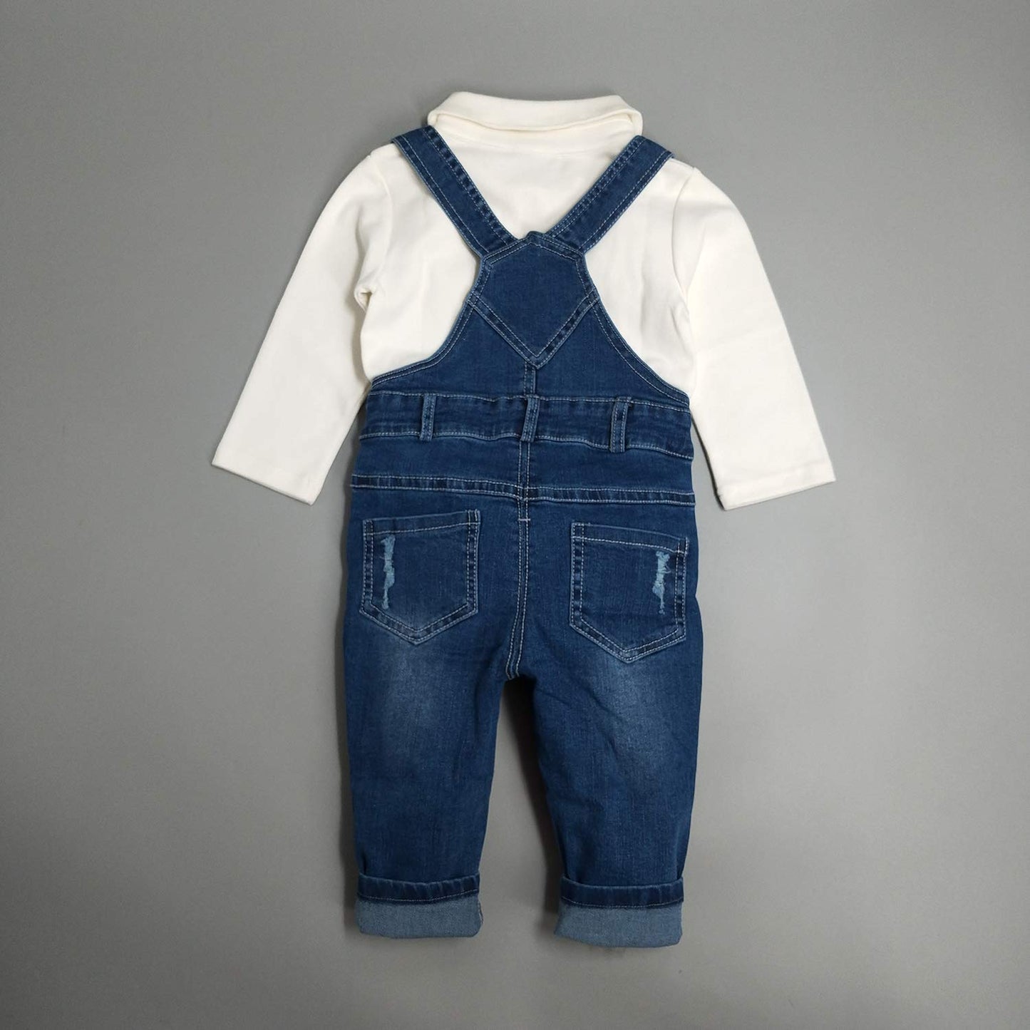 Chumhey Baby & Toddler Boys Jean Overalls Pants Set,Blue,6-12 Months