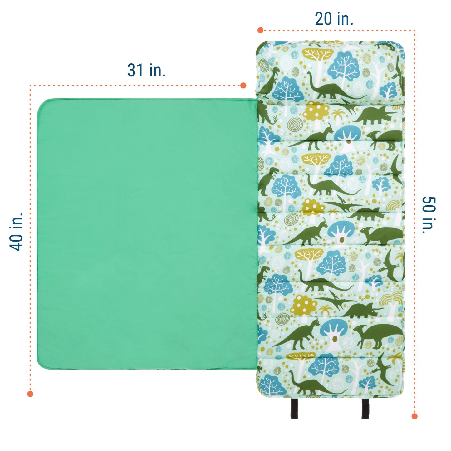 Wildkin Kids Original Nap Mat - Cozy Kids Sleep Mat with Pillow, Ideal for School & Travel - Dinomite Dinosaurs