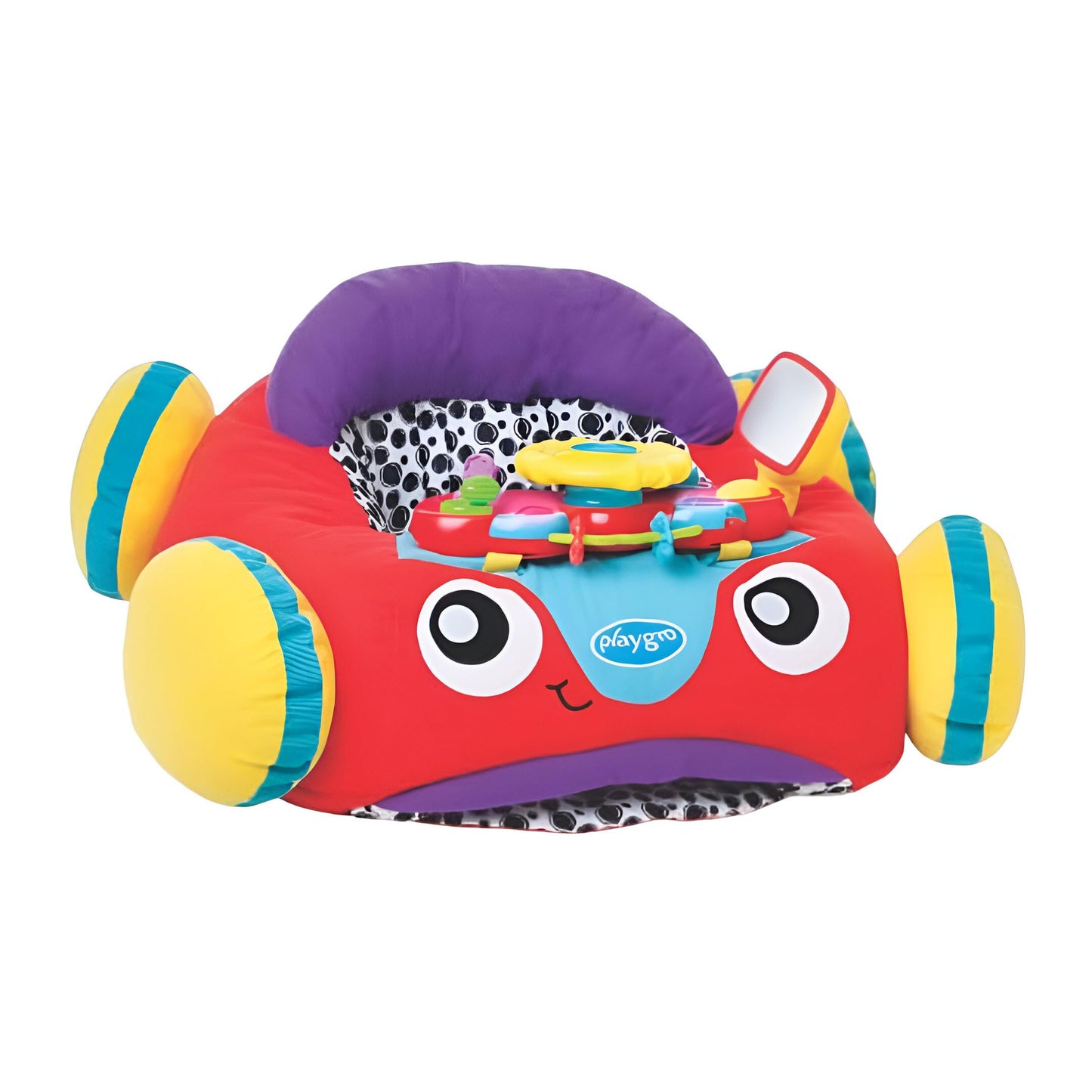 Playgro Music and Lights Comfy Car for Babies 6+ Months - Interactive Toddler Ride-On Toy for Imaginative Adventures - Detachabl