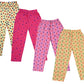 indi weaves Regular Fit Pure Cotton Pajama Pants with All Over Print for Girls (Multicolor Designs)(Pack of 4)