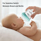 Yanyoyo Natural Glass Baby Bottle For Breastfeeding Babies, 5.4Oz Anti-Colic Baby Bottle With Natural Response Nipple(S), Clear,
