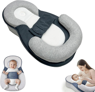 Baby Lounger Pillow for Infant Support Cushion Reflux Breastfeeding Pillow, Bottle Feeding, Tummy Time, Adjustable Baby Wedge Lo