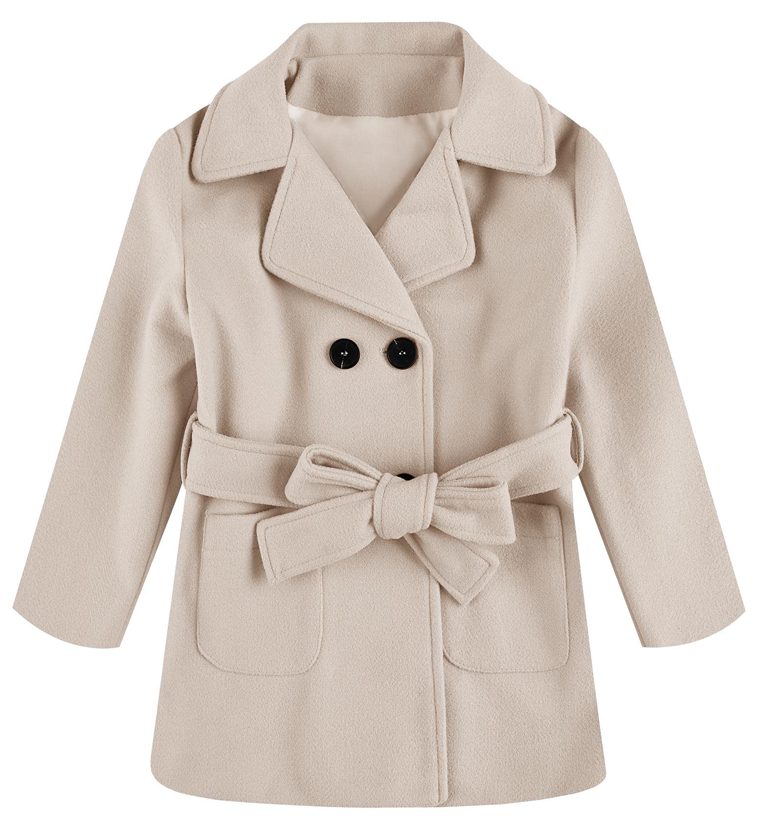 Baby Kids Boys Girls Classic Wool Blend Coat Winter Double Breasted Trench Coat WBBAPB095WQ5TYD