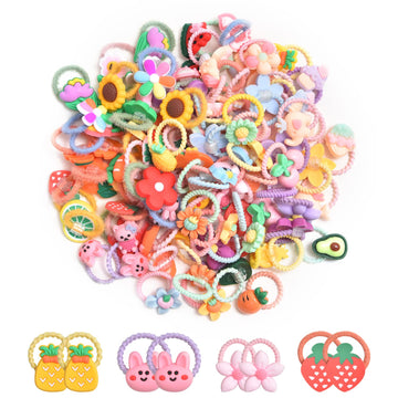 100Pcs Cute Small Baby Hair Ties - Colorful Hair Accessories Ponytail Holders Elastic Hair Rubber Bands Hair Accessories For Bab