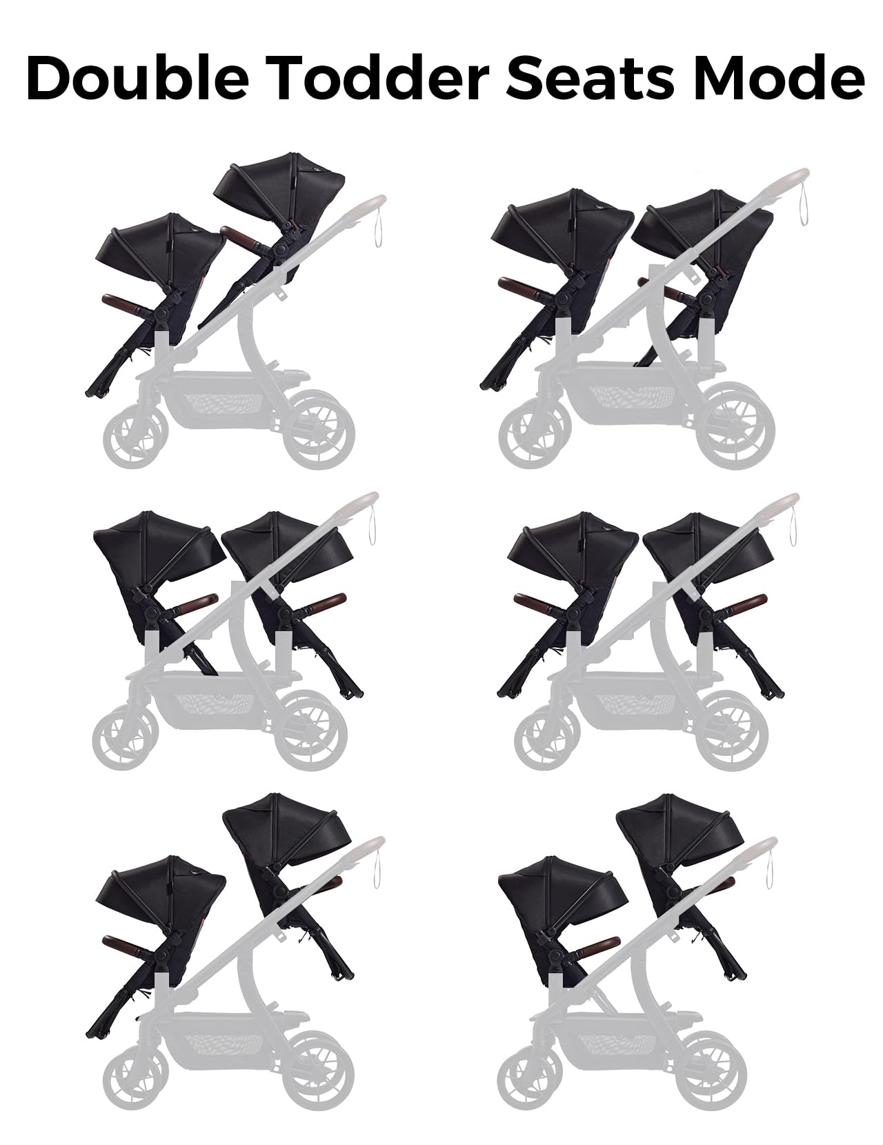 Momcozy Changego Baby Stroller Second Seat Only | Extra Seat Attachment For Changego Stroller | Adjustable Reclining Seat, Exten