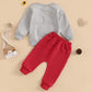 Ursobutegl Toddler Baby Boy Valentine'S Day Outfit Lover Boy Embroidery Letter Sweatshirt Pullover Tops Jogger Pants Clothes (Gr