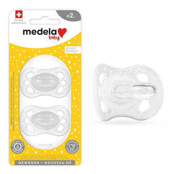 Medela Baby Pacifier | Newborn 0-2 Months | 2-Pack | Includes Sterilizing Case | Silicone- And Bpa-Free | Supports Natural Suckl