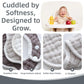 Mukin Baby Muslin Bibs And Burp Cloths, 6 Pack, Soft Absorbent Cotton, Adjustable (Gradient Grey)