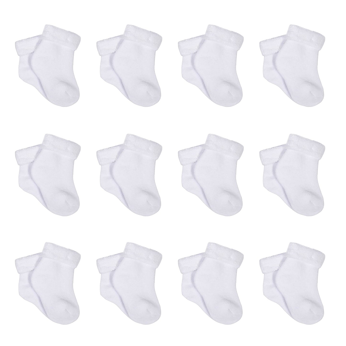 Gerber Unisex Baby 12-Pair Sock Bundle White 3-6 Months
