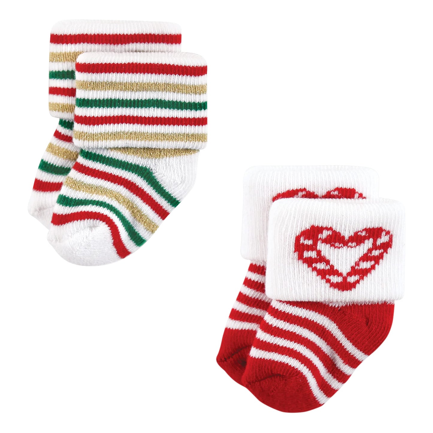 Hudson Baby Unisex Baby Cotton Rich Newborn And Terry Socks, 12 Days Of Christmas Girl, 6-12 Months