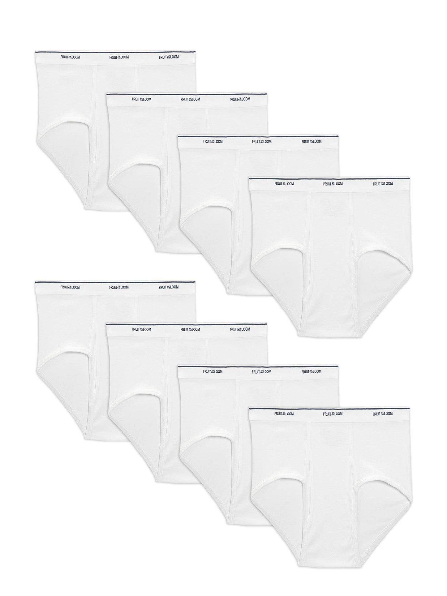 Fruit Of The Loom Mens Basic Brief Multipack, White (8 Pack), 3X-Large