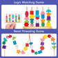 TooyBing Montessori Wooden Lacing Beads Toys for 2 3 4 Year Old Toddler Kids, Sequencing & Stacking Block Toy with Storage Box,