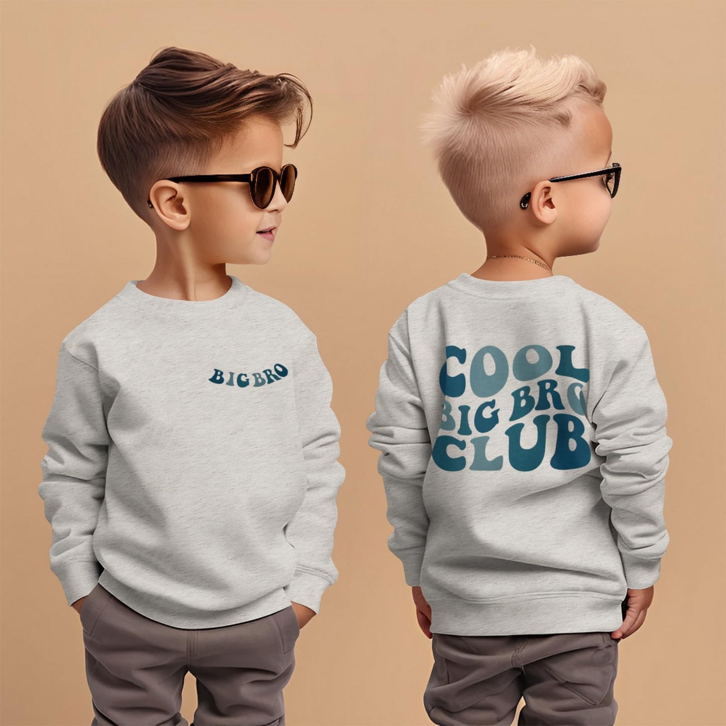 Boutikome Big Brother Sweatshirt Toddler Baby Boy Cool Big Bro Club Shirts Announcement Pullover Long Sleeve Fall Tops(Grey,2-3T