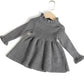 Simplee Kids Little Girls' Long Sleeve Girl Dresses And Rompers Ribbed Knit Sweater Dress Grey For 18 Months