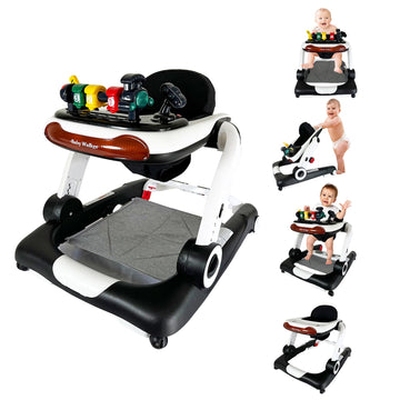 Music and Lights Baby Walker with Wheels,6-in-1 Baby Walkers Activity Center for Boys and Girls 7-18 Months, Music Bouncer,Remov