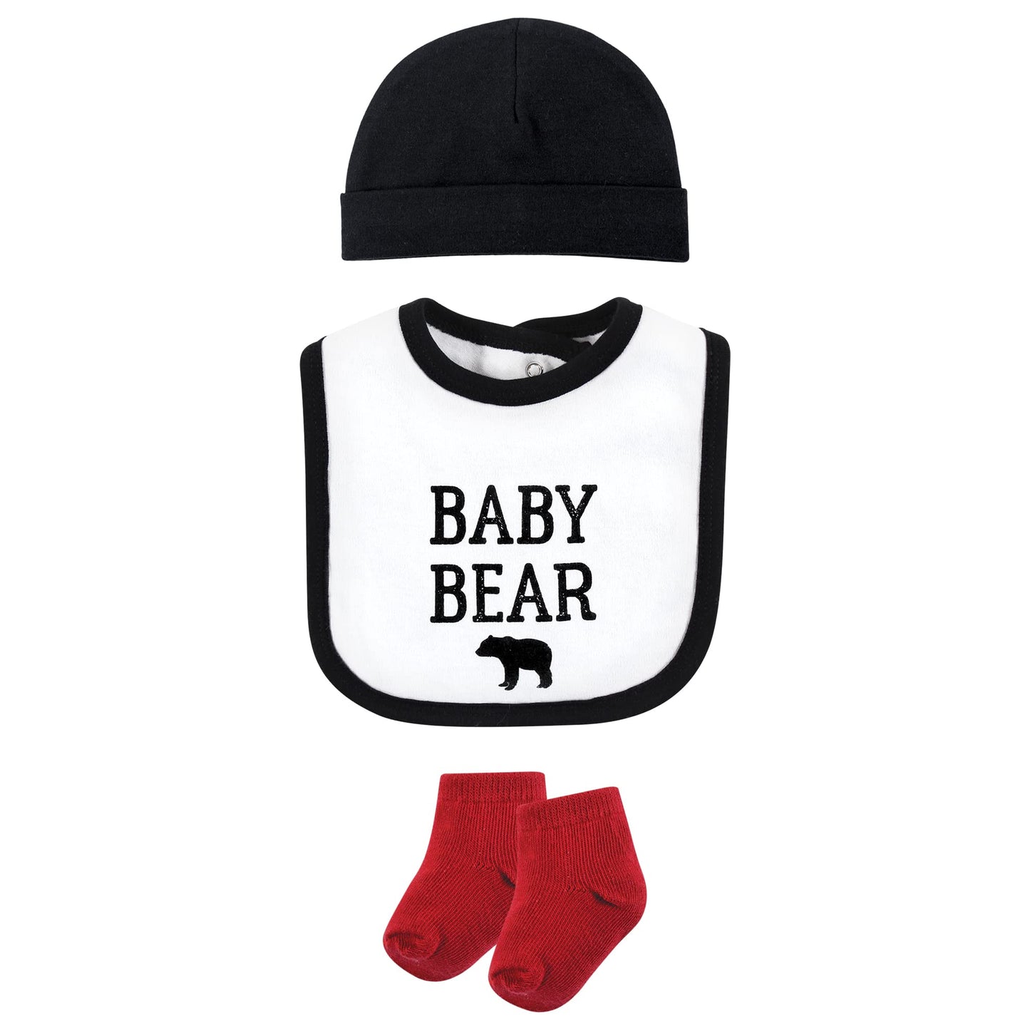 Hudson Baby Baby Cotton Layette Set, Buffalo Plaid Bear, 9-12 Months