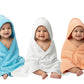 Chitu Trends Baby Hooded Terry Cotton Bath Towel Cum Wrapper Pack of 3 for Boys & Girls | Soft Single Layer Cotton Towel for New
