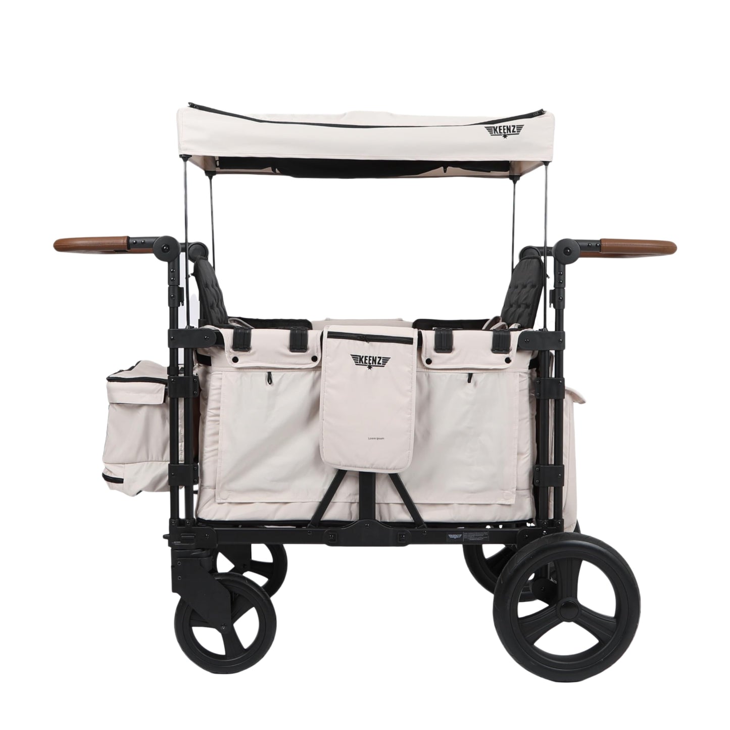 Keenz Xc+ 2.0 - Luxury 4 Passenger Stroller Wagon For Kids | Foldable 4 Passenger Quad Seater With Adjustable Canopy | Grey