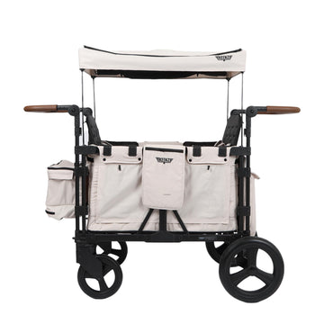 Keenz Xc+ 2.0 - Luxury 4 Passenger Stroller Wagon For Kids | Foldable 4 Passenger Quad Seater With Adjustable Canopy | Grey