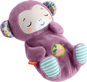Fisher-Price Baby Toy Soothe n Snuggle Purple Monkey Plush Portable Sound Machine with Breathing Motion & Lights for Newborns Ag