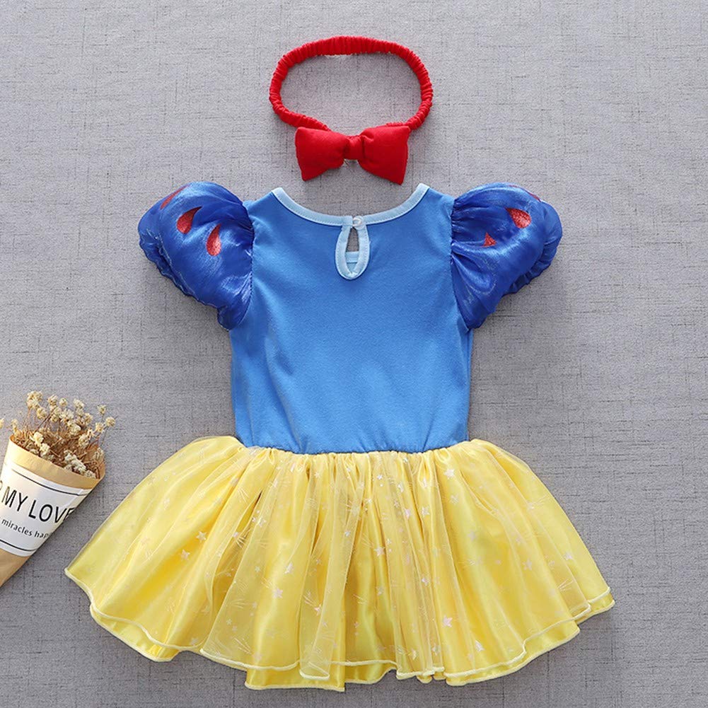 Myrisam Princess Costumes For Baby Girls Snow White Birthday Romper Tutu Dress W/Headband Halloween Outfits