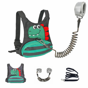 Toddler Leash For Kids-Baby Child Harness With Anti Lost Wrist Link For Boys/Girls (Black3)