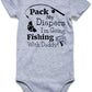 Unicomidea Baby Boys Romper Infant Bodysuit Toddle Short Sleeve Jumpsuit Letter Of Pack My Diapers I M Going Fishing With Daddy