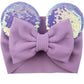Clgift Minnie Ears Baby/Toddler Headband, Minnie Baby Ears, Minnie Ears Baby Headband, Toddler Headband (Reversible Purple)
