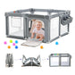 CAPAKIDS Foldable Baby Playpen 50x50, Out-of-The-Box Ready Playpen for Babies and Toddlers, Portable Play Yard with Breathable M