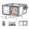 CAPAKIDS Foldable Baby Playpen 59  71 with Mat, Out-of-The-Box Ready Playpen for Babies and Toddlers, Portable Play Yard with Br