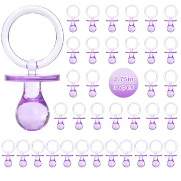 Pacifiers For Baby Shower Game, 36 Plastic Pacifiers For Baby Shower Decoration Diy, Large Size Baby Shower Pacifiers, Gender Re