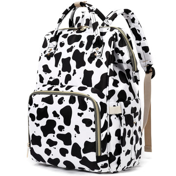 Xunteny Cow Print Baby Diaper Bag Backpack For Girls Boys, Waterproof Large Maternity Nappy Bags For Mom