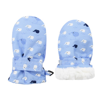 Lined Fleece Toddler Mittens Kids Winter Warm Gloves Child Ski Gloves Waterproof Snow Baby Mitten For Boys Girls Light Blue S