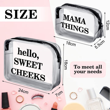 4 Packs Diaper Bag Organizer Pouches Set Clear Pvc Travel Diaper Bag Waterproof Zippered Makeup Bag Dry Wet Bag (Black)