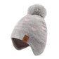 Jangannsa Knitted Baby Hat Scarf Set Winter Warm Boys Girls Beanie Fleece Lining Toddler Kids Hats With Pompom (Gray Heart Hat,L