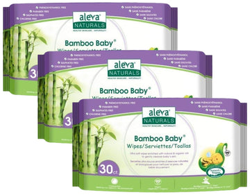 Aleva Naturals Bamboo Baby Travel Wipes - 30Ct (Pack Of 3)