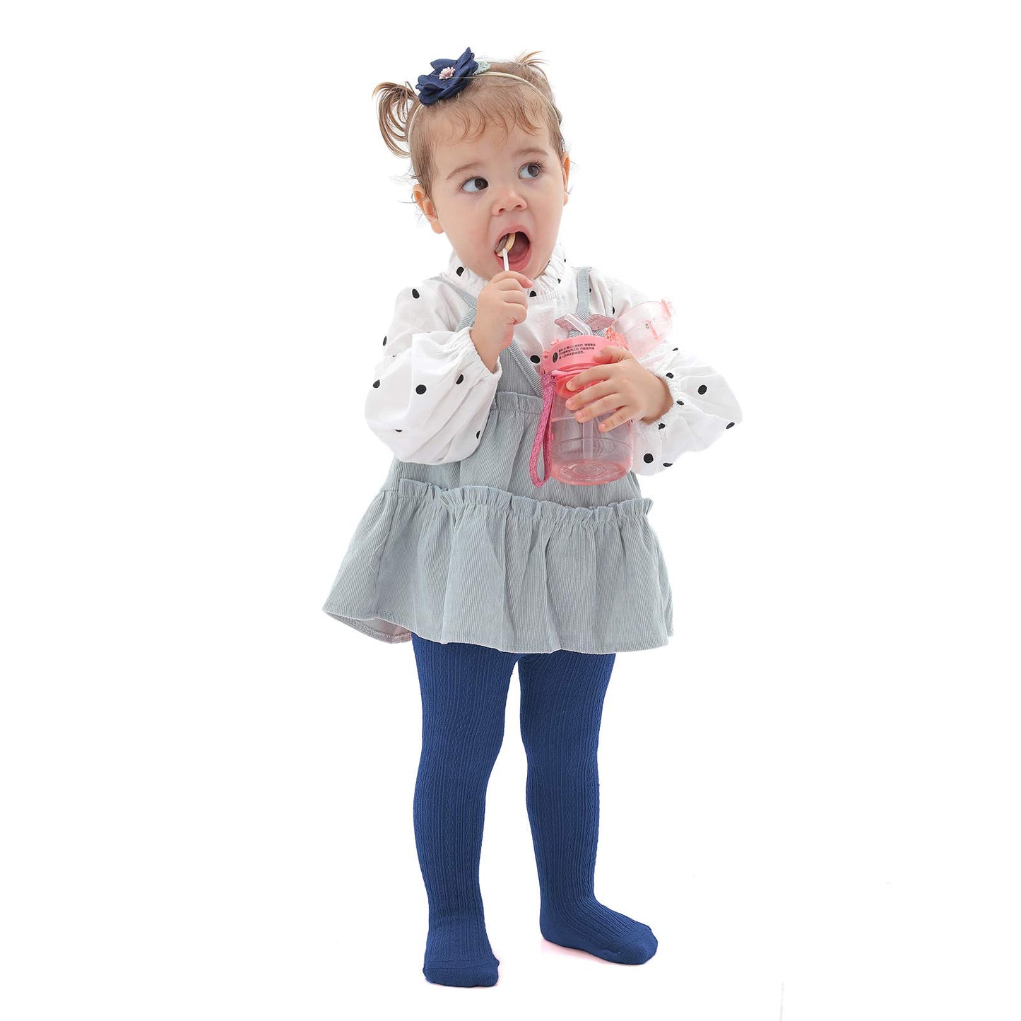 Epeius Infant Girl Tights Baby Girl Seamless Cable Knit Leggings Solid Cotton Stockings Footed Pants Pantyhose 6-12 Months (Pack