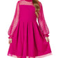 Arshiner Long Sleeve Girls Dress Fall Formal Party Fancy Costume Tulle DressesHot Pink Size 10-12