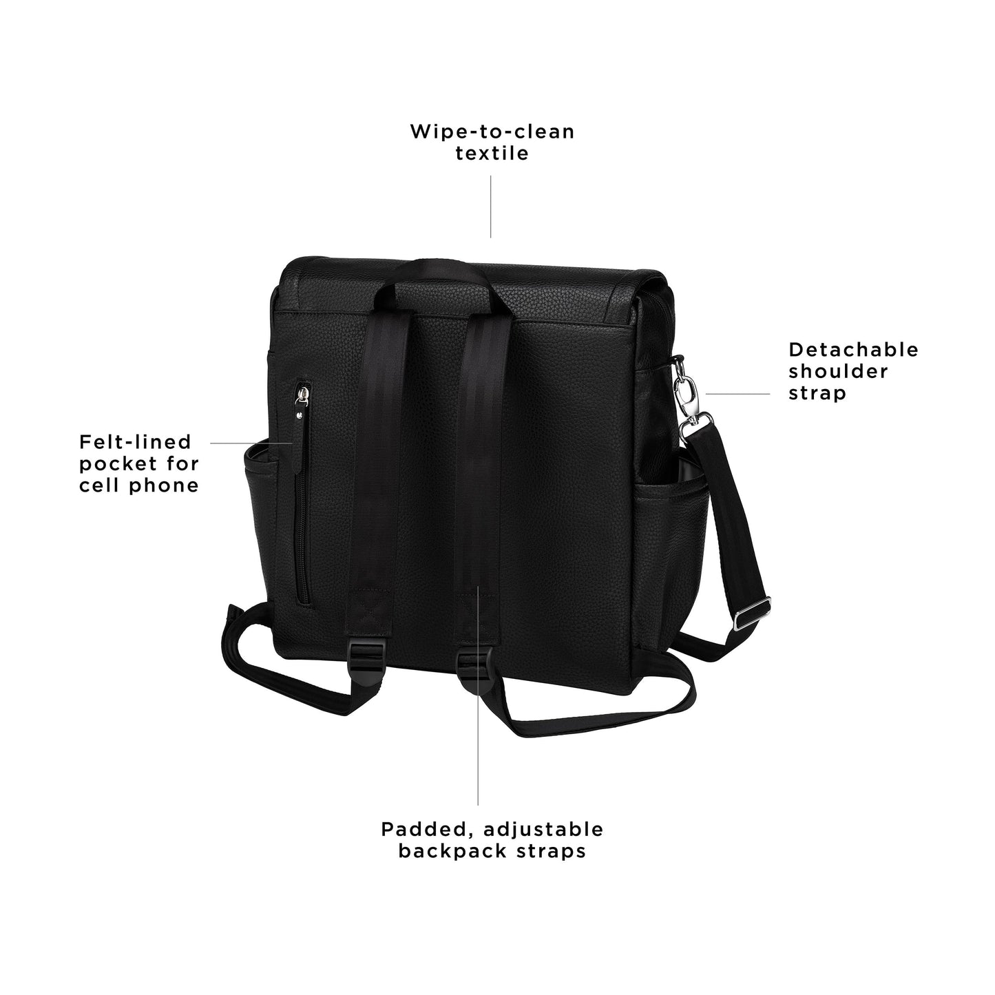Petunia Pickle Bottom Boxy Backpack, Diaper Bag, Stylish Baby Bag, Spacious Backpack, On-The-Go Moms, Ebony