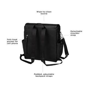 Petunia Pickle Bottom Boxy Backpack, Diaper Bag, Stylish Baby Bag, Spacious Backpack, On-The-Go Moms, Ebony