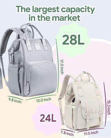Auyre Diaper Bag Backpack Large Diaper Bag Travel Backpack With Insulated Pockets & Stroller Straps Baby Shower Gifts Large Capa