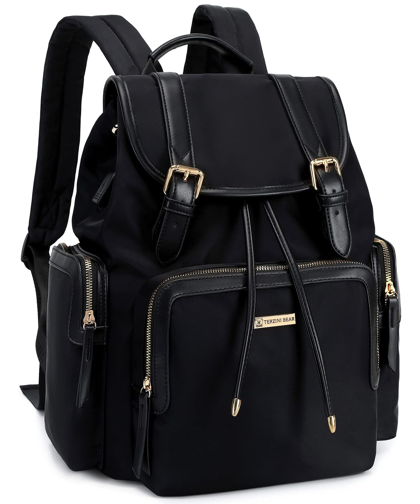 Terzini Bear Diaper Bag Backpack, Multifunction Diaper Bags for Baby with USB Charging Port,Stroller Hook,Changing mat(Black)