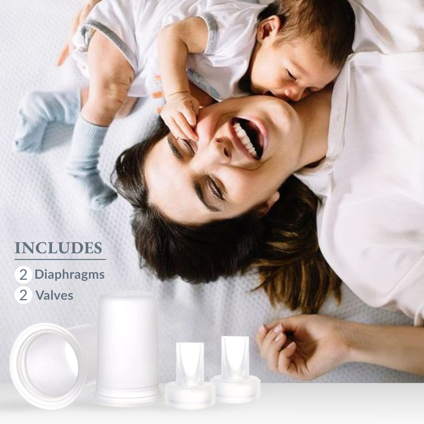 Ameda Universal Spare Parts Kit | Breast Pump Accessories | Ameda Breast Pump Parts | (2) Diaphragms & (2) Valves | Compatible W