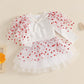 Baby Girl Valentines Outfit Toddler Valentines Day Dress Princess Heart Tulle Tutu Dresses Cute Photoshoot Clothes (Valentines H
