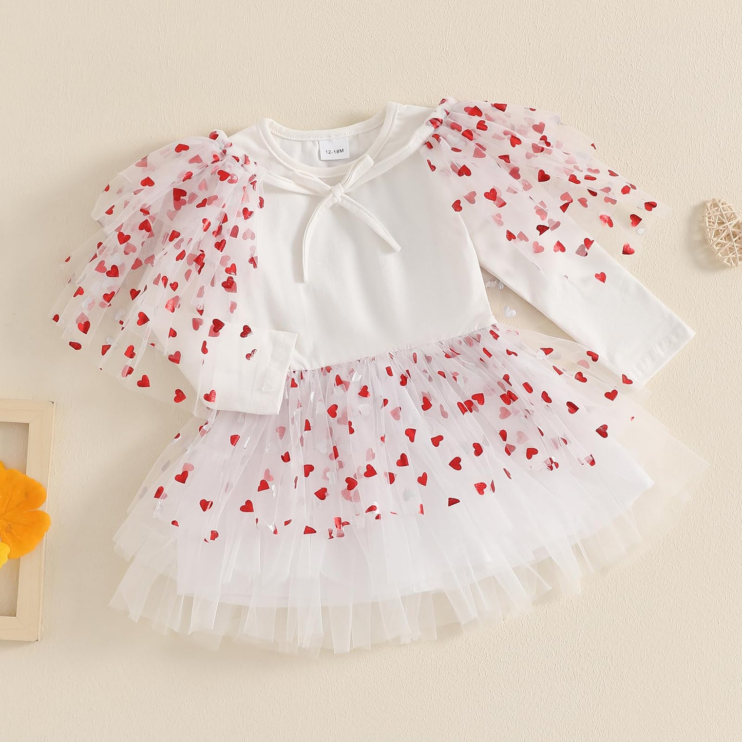 Baby Girl Valentines Outfit Toddler Valentines Day Dress Princess Heart Tulle Tutu Dresses Cute Photoshoot Clothes (Valentines H