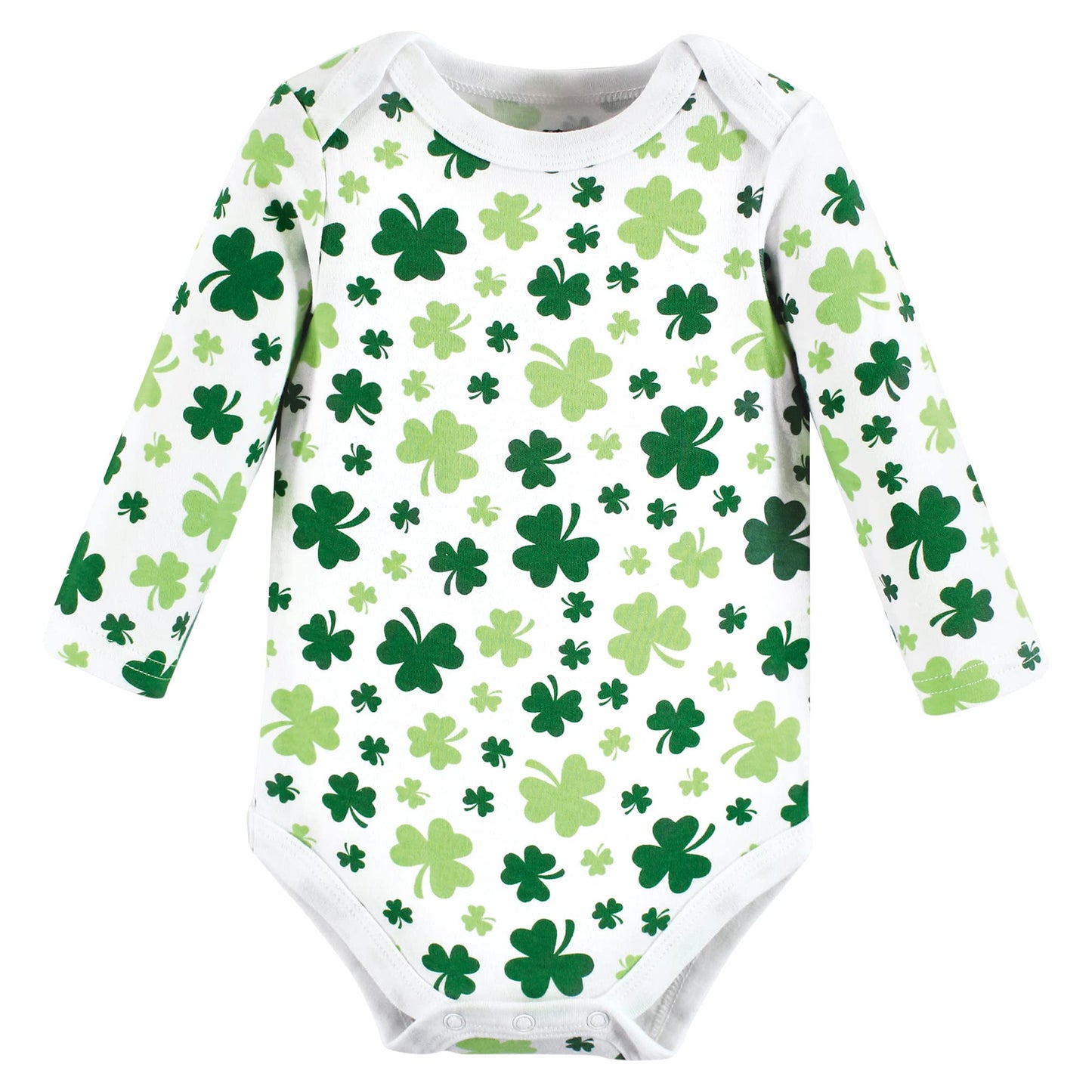 Hudson Baby Unisex Baby Cotton Long-Sleeve Bodysuits Lucky Charm, 3-6 Months
