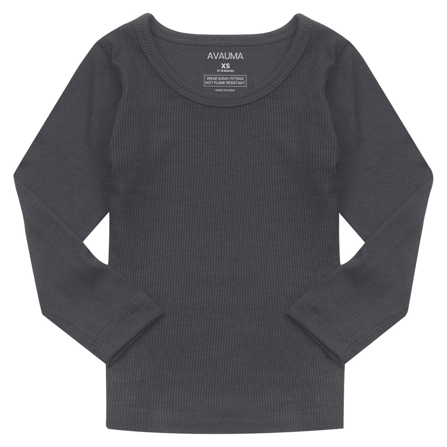 Avauma Baby Boys Girls Pajama Set Kids Toddler Snug Fit Ribbed Sleepwear Pjs For Daily Life Style (M/Charcoal(L))